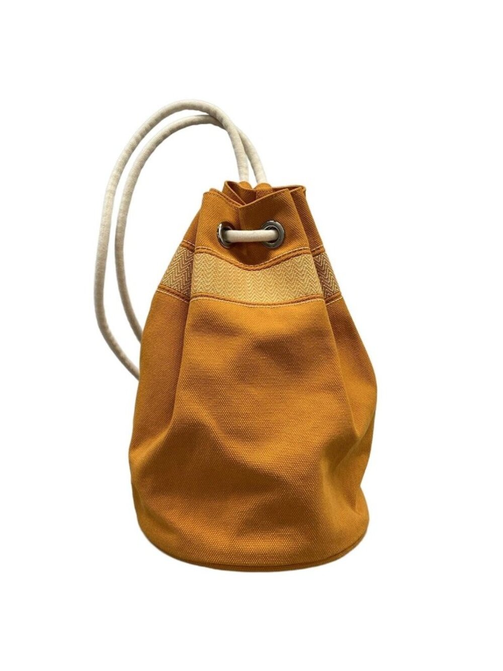Hermes Shoulder Bag Sac Marine Recif Canvas Orange Ivory Silver